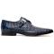 Marco Di Milano "Rovigo" Navy Genuine Caiman Crocodile Dress Shoes